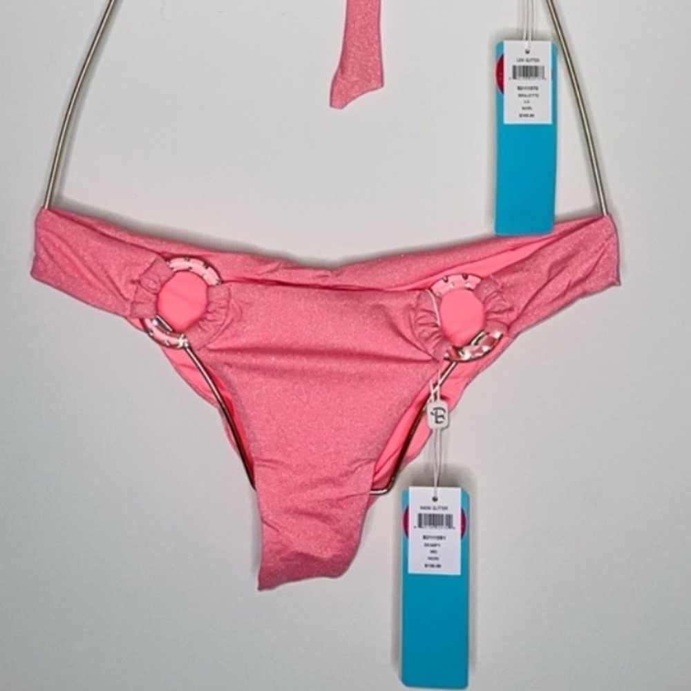 Chloe Glitter Skimpy Bottom - Beach Bunny Swimwear - Bubblegum Color - New w Tag